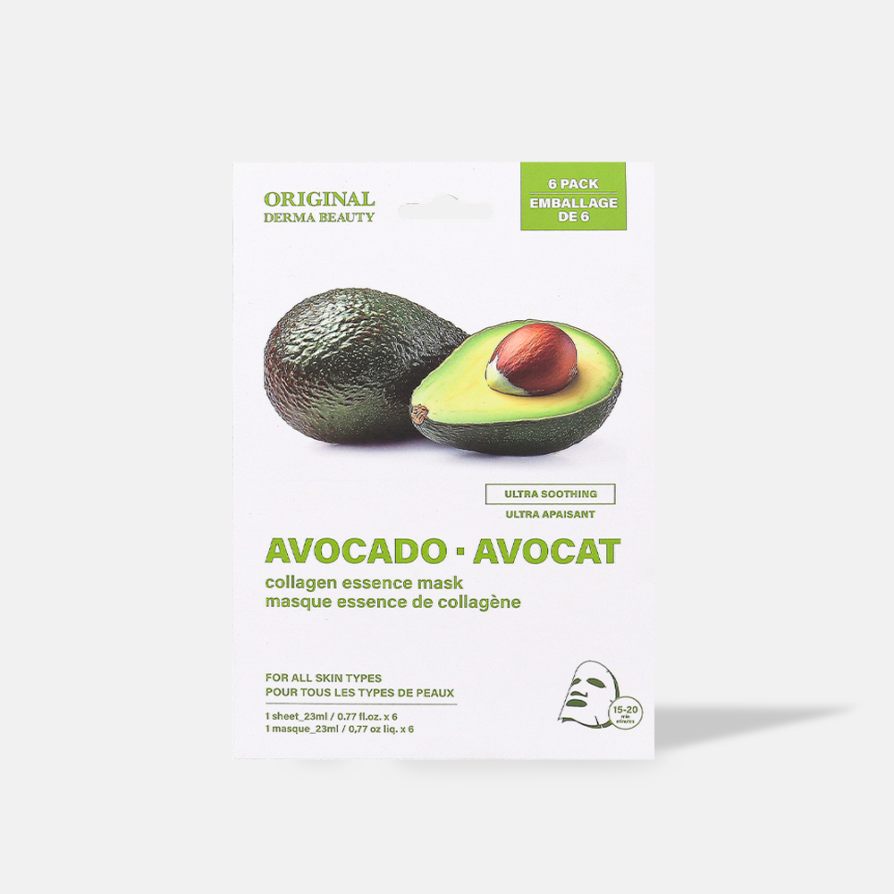 Original Derma Beauty | Avocado Collagen Essence Mask (6pk)