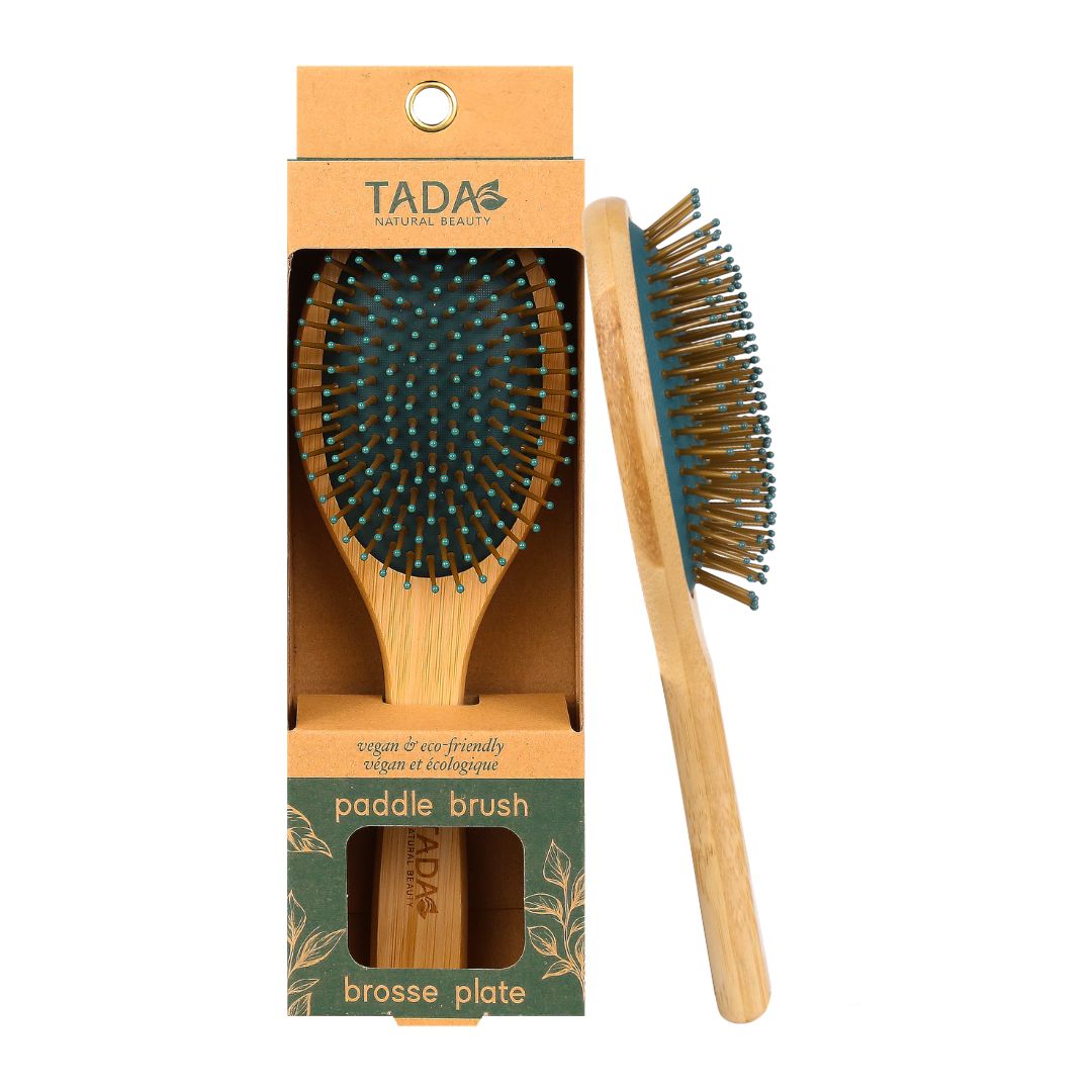 TADA Natural Beauty | Green Paddle Brush (Oval) (French)