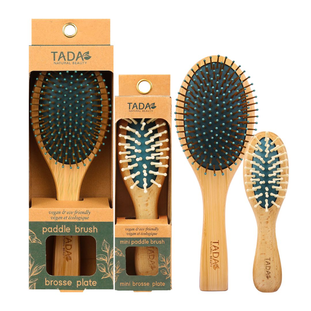 TADA Natural Beauty | Green Paddle Brush Set